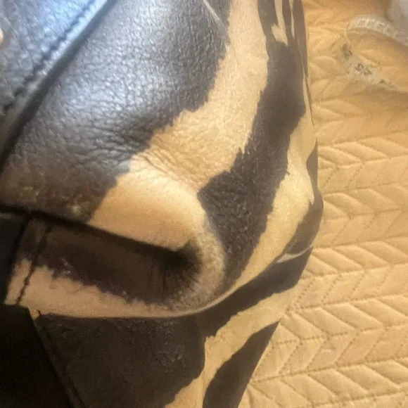 Furla Black and White Shoulder Bag with Zebra Print - Picture 10 of 14